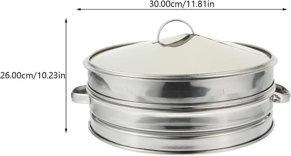 26 cm dampkoger i rustfrit stål med låg til dumplings og dim sum - dampkoger til husholdningsbrug