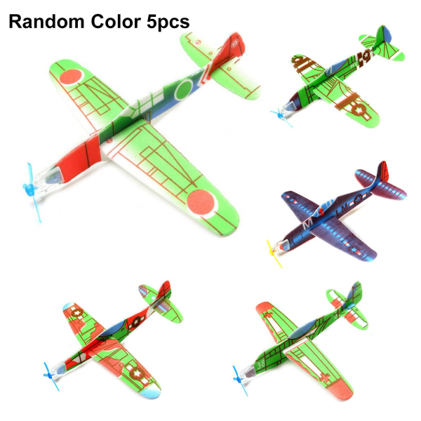 5 stk DIY håndkast flyvende svævefly skum flyvemaskiner model børn legetøjsgave[HK]