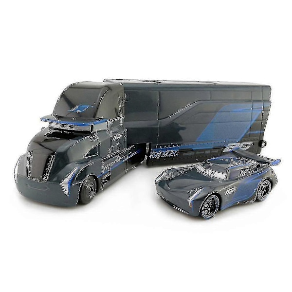 2 st Racingbil 3 Svart Storm Jackson Container Trailer Lastbil Legeringslastbil Mcqueen Mack Leksak Flerfärgsalternativ[HK] black