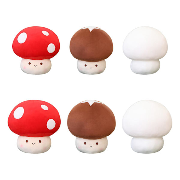 Søt sopp plysjleketøy Kawaii dukke sopp plysj utstoppet pute dekor barn[HK] white 23cm