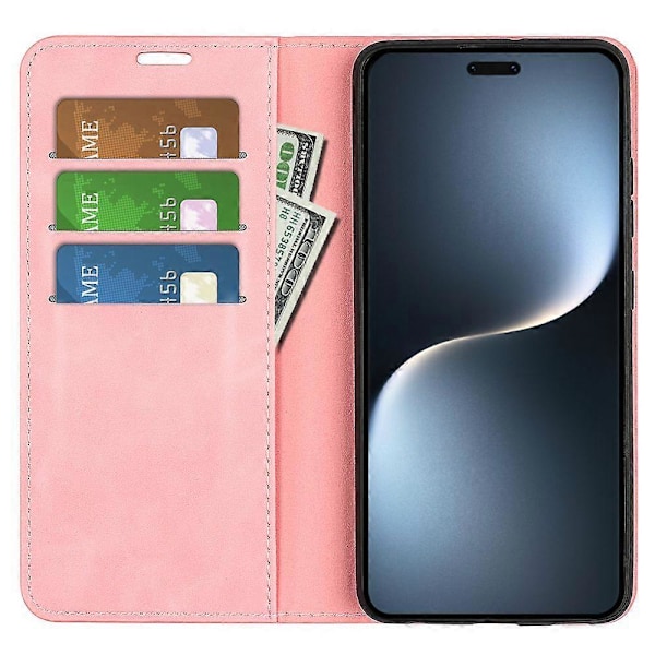 For Honor Magic7 Pro 5G Etui Skin-Touch Læder Wallet Telefon Cover[HK] Pink