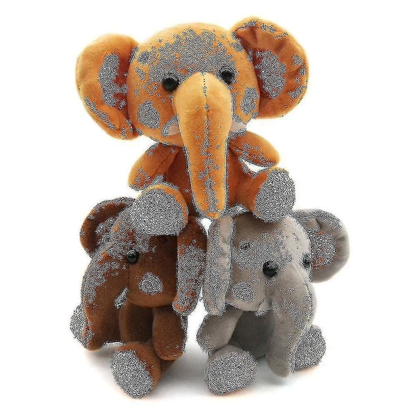 Sinknap Mini Elephant Plys Fyldt Dukke Vedhæng Nøglering Nøglering Holder Taske Decor[HK] Brown