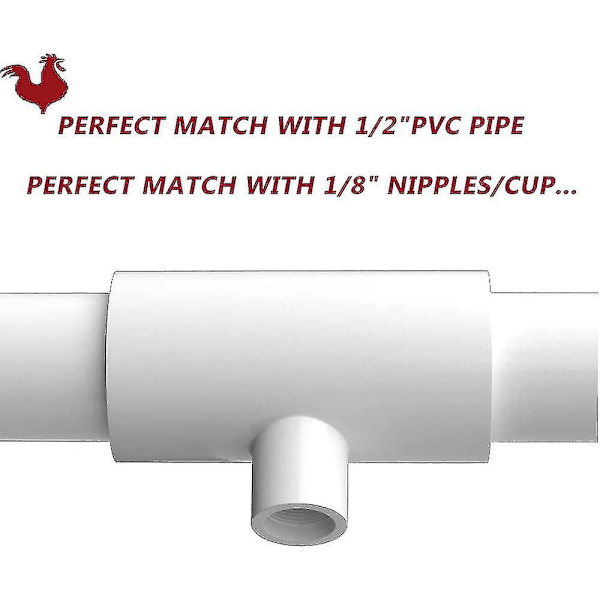 HKK Kyckling Vattenkopp, 4-pack Kyckling Vattenkopp PVC T-kopplingar