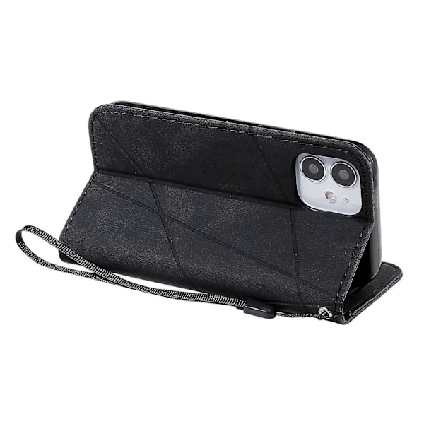 Plånboksfodral i Läder med Skin-touch Textur för iPhone 12 mini [HK] Style E Multicolor