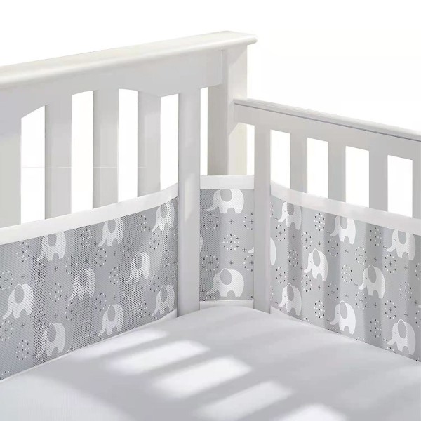 Pustende babynetting for barneseng Størrelse 340cm*160cm[HK] White  Gray