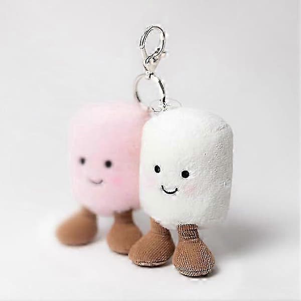 Bedårande Marshmallow Nyckelring Mjukt Hängsmycke Docktillbehör för Presenter[HK]