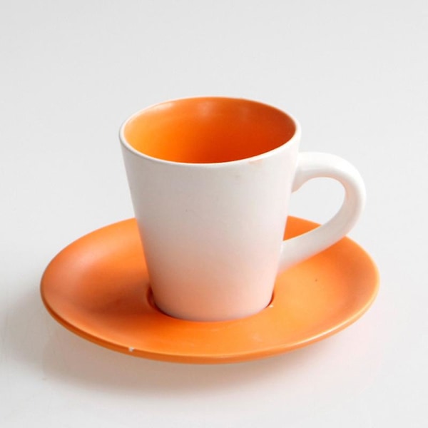Färg Espresso Kopp Set 100ml Europeisk Stil Matt Keramisk Espresso Kopp Storlek[HK] orange 51-100ML