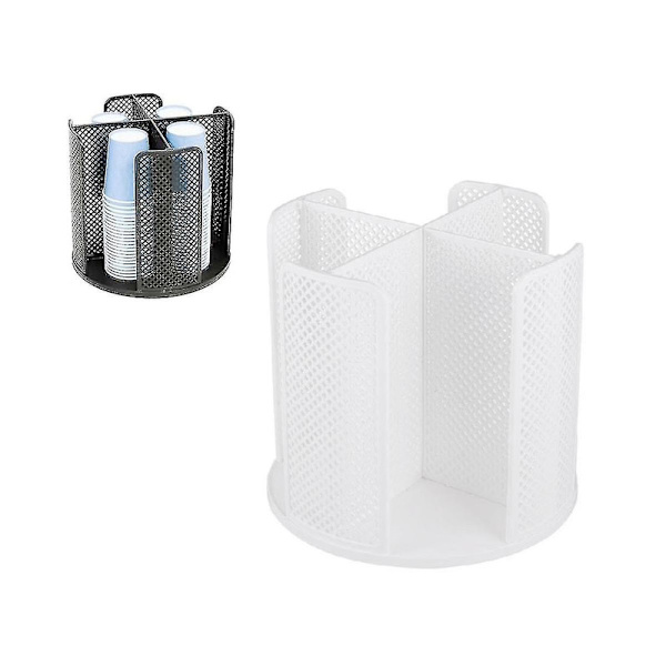Roterende kop og låg-arrangør med 4 rum, kopdispenser, papirkopopbevaringsholder, til bordplade[HK]