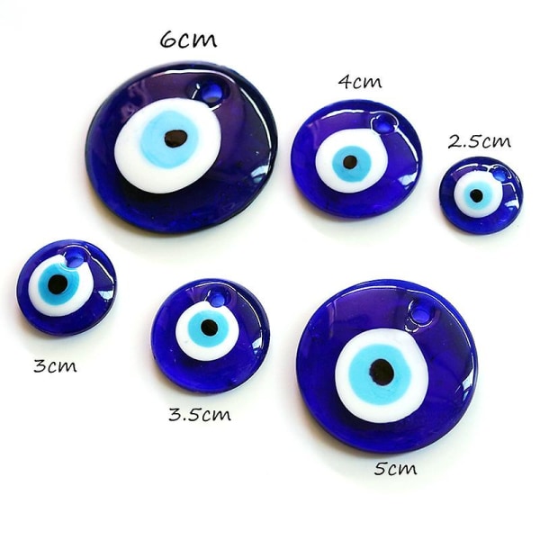 Gör-det-själv-berlocker för smyckenstillverkning Glas Lucky Eye Blå Evil Turkish Eye-hänge för nyckelring Halsband Smycketillbehör[HK] 6cm