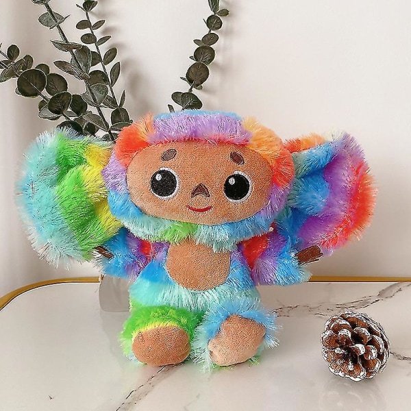 Cheburashka apa plysch stor öra apa plysch leksak docka för barn födelsedag julklapp[HhkK] Rainbow - B 23cm