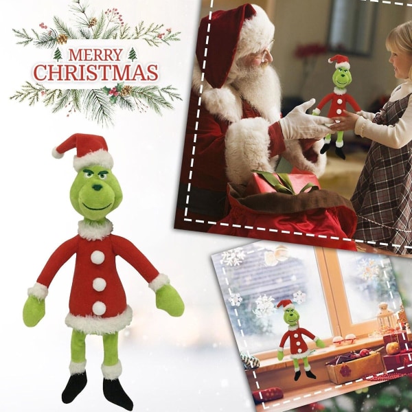 Ny produkt Greench Grinch Jul Grön Geek Plyschleksak Juldocka Grön Geek Docka[HK] A