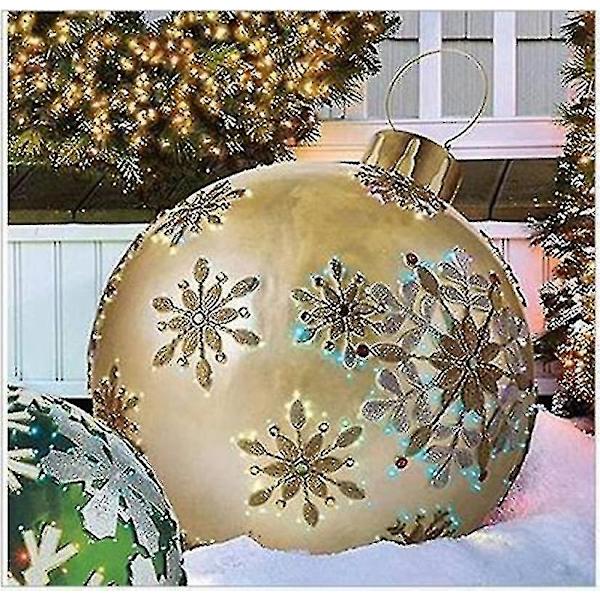 Jätte Stor Jul PVC Uppblåsbar Dekorerad Boll, Jul Uppblåsbar Utomhus Dekorationer[HK] Q8