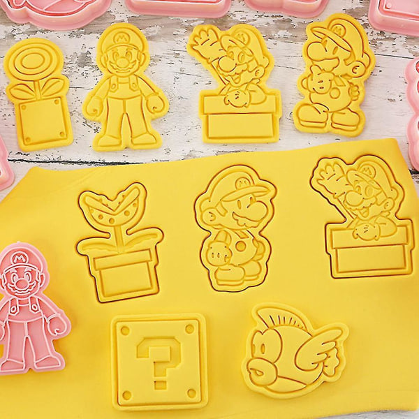 8pak Super Mario Bro Kakeformer Kule Spillkjeksform Kake Fondant Baking DIY Dessert Mold Verktøy[HkkK]