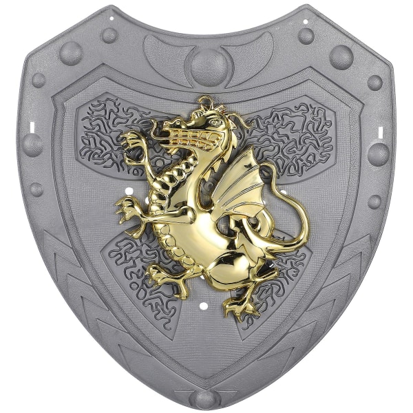 Dragon Shield Toy Warrior Cosplay Shield Pretend Play Shield Lapsille Kids[HK] 28X24X1.5CM Silver