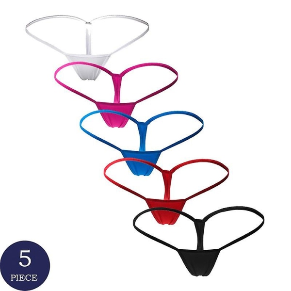 5 stk Nye Thong Sexy Trusser Fristelse Micro G-streng Underbukser Kvinder Lavtaljet Lingeri Panty T Underbukser Til Damer[HK] M 1pc 5pcs Color mixing