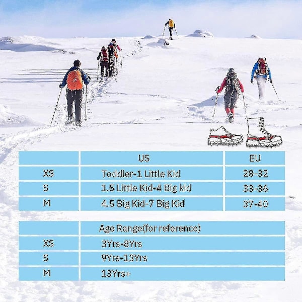 Broddar för barn, stegjärn för barn, vandringskängor & skor, rostfria halkskyddsbroddar - FCY[HK] M 45 Big Kid7 Big Kid