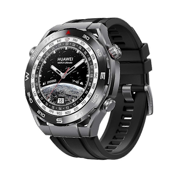 Silikoniranneke Huawei Watch Ultimate -kelloon, 3 kpl pidempi malli [HK] Black