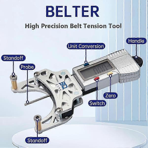 BIQU Belter Bältesspänningsverktyg Digital Display Elektronisk Sensor Bälteselastisk Tensiometer för Voron VZBOT LDO Motor S2DW[HK]