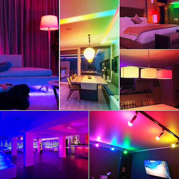 NY RGB LED Färg Smart Lampa Fjärrkontroll E12/E14/E26/E27/B22 Inomhus[HK] E26