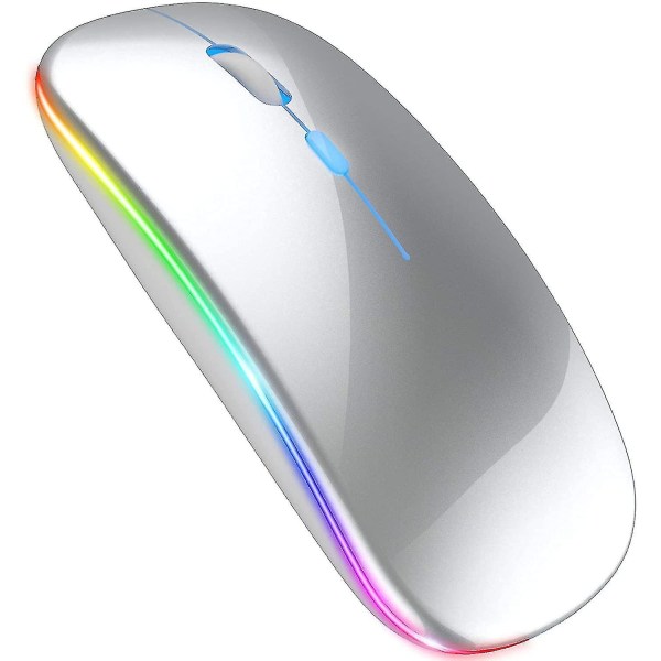 Bluetooth mus til Ipad, trådløs mus til Macbook Air/mac/pc/laptop (sølv)