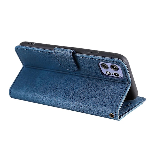 För Motorola Edge 50 Pro 5G Fodral Splitsning Sömnad Läder Flip Skyddande Skal[HK] Blue
