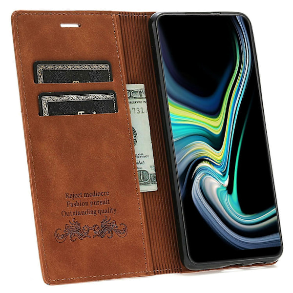 Samsung Galaxy A26 5G Lompakkokotelo Magneettisella Sulkemisella Nahkainen Puhelinkotelo - Musta[HK] Multicolor Brown