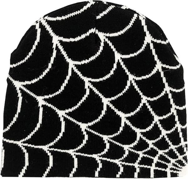 Vintervarme Akryl Strikket Lue for Kvinner Menn black white