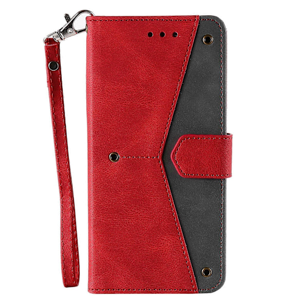 Motorola Edge 50 Pro 5G -kotelo, nahkainen suojakotelo [HK] Red
