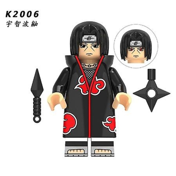 Naruto murstenslegetøj Sæt med 8 tegnefilm actionfigurer Minifigur byggeklodser Legetøjssamlerobjekter til japanske animefans[HK] K2006
