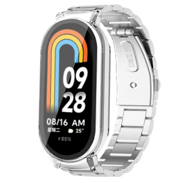 Til Xiaomi Smart Band 8/Band 8 NFC urrem med PC-etui+hærdet glas skærmbeskytter[HK] Style B Multicolor