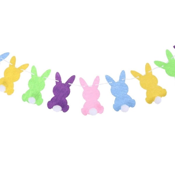 Glad Påske Kanin Bunny Bold til Banner Guirlande Vægophæng Vimpel Flag Dekoration [HK] Colorful