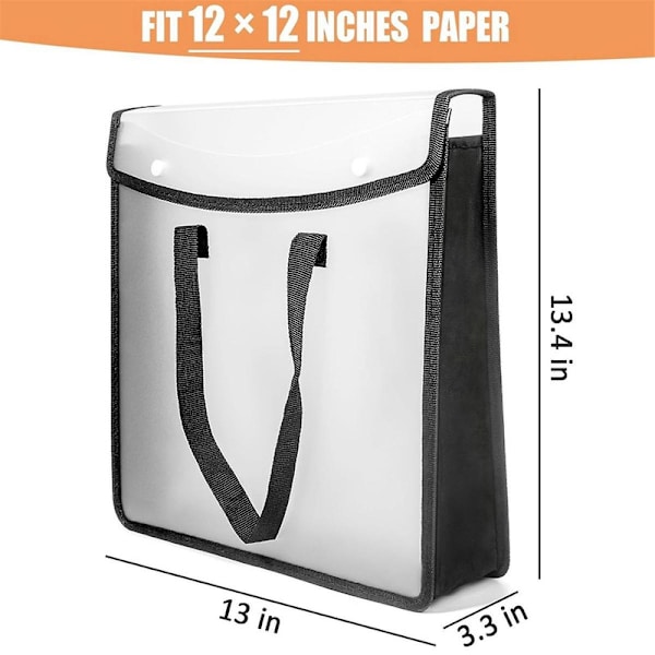 Laajennettava leikekirjan paperin säilytyslaatikko, musta paperi 12 x 12 arkeille, kannettava kahva [HK] As Shown