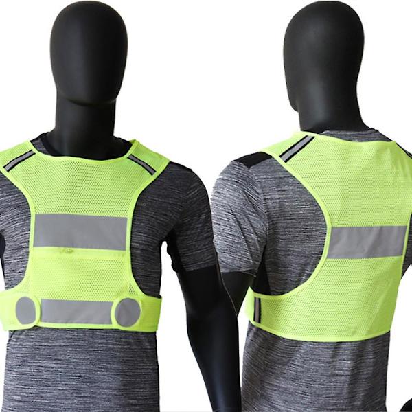 Reflekterende Vest Løpeutstyr Ultralett & Komfortabel Sikkerhetsvest For Løping, Gåing, Sykling [HK] XL