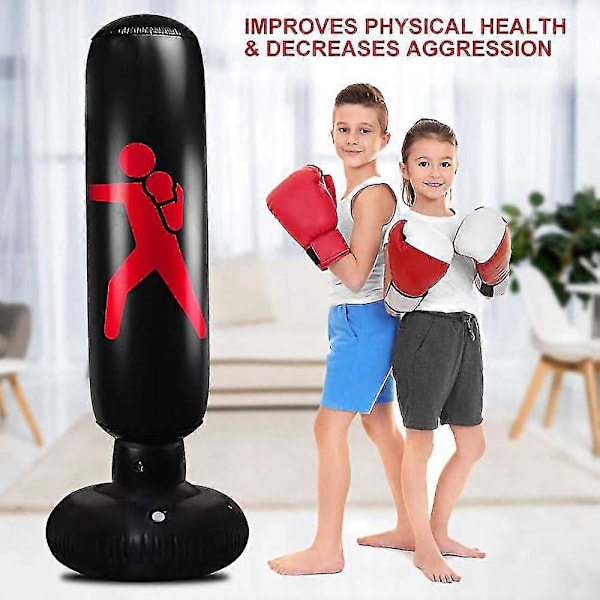 160 cm Uppblåsbar Boxningssäck-ykc-[HK] 160cm Black
