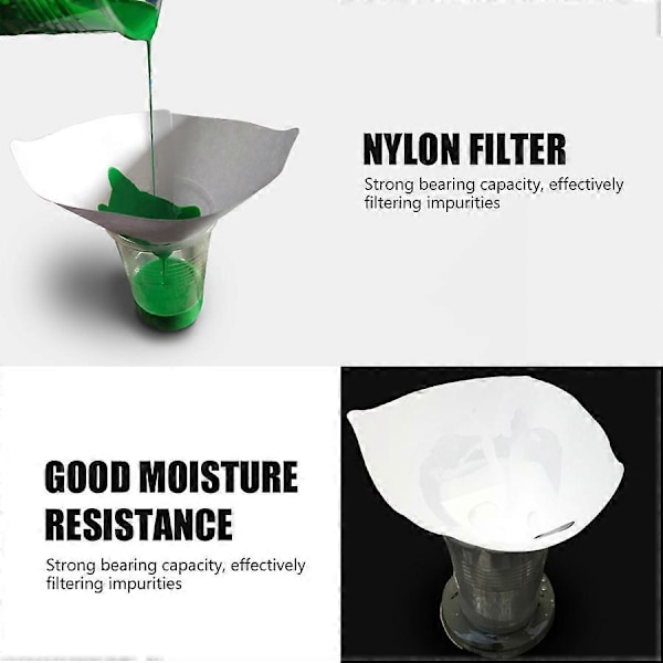 100 st Engångs Pappersfilter Vit Tjockare Filter Koniska Nylon Trattar Papper Färg Spray Mesh Renande Silnings Tratt Verktyg[HK] 50pcs