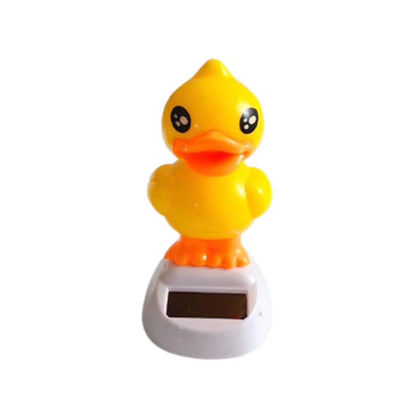Solcelledrevet tegneseriefigur ornament til bilinstrumentbræt dynamisk dansende dyr bordplade dekoration til hjemmekontor [HkkK] Yellow Duck