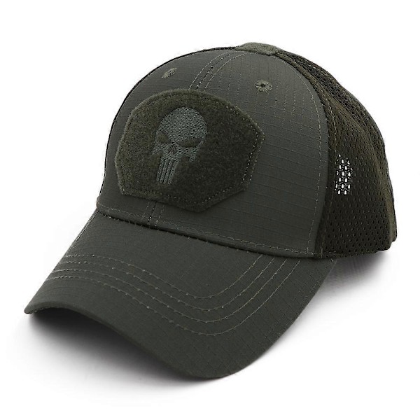 Camo Punisher Baseball Kasket Fiske Kasketter Mænd Udendørs Camouflage Jungle Hat Airsoft Taktisk Vandring Casquette Hatte[HK] One Size Fits Most ArmyGreen