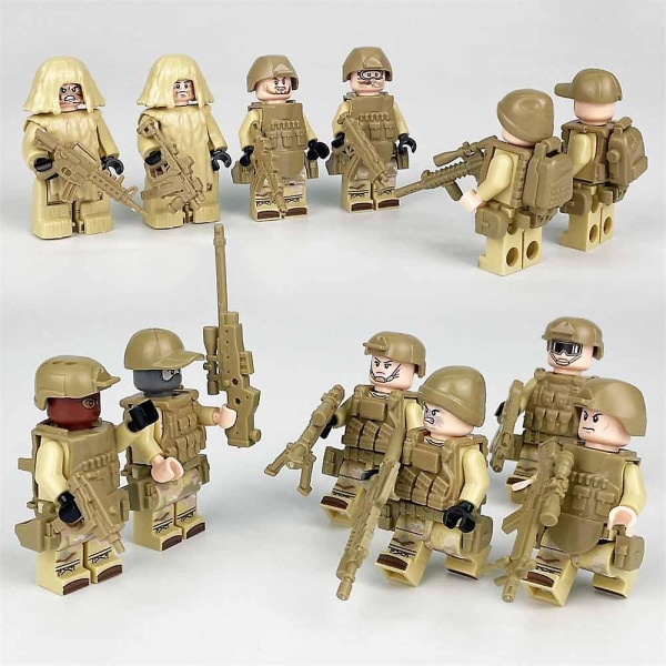 Militär Minifigurer Set, Armé Soldat Bygg Leksaker, Swat Minifiguren Serie[HK]