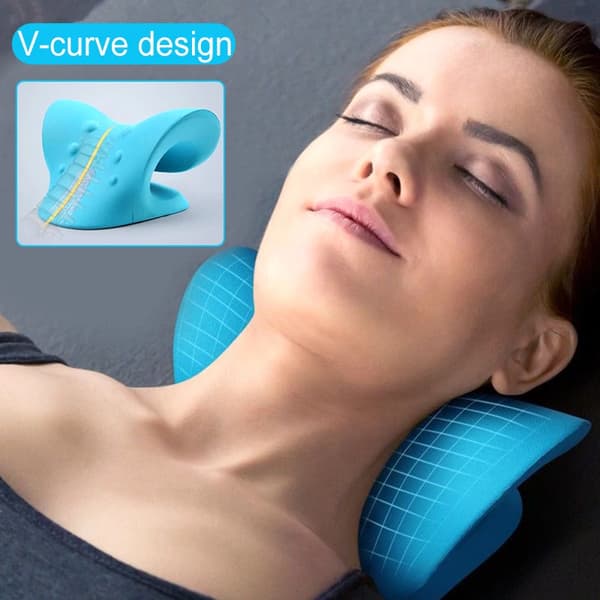 Cervical Traction Kudde for Neck Pain Relief - Adjustable Model[HK] blue