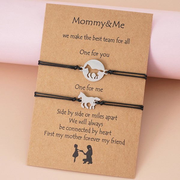 Mommy & Me Hest Matchende Armbånd Smykker Gave Til Mor Datter Fødselsdagsgave
