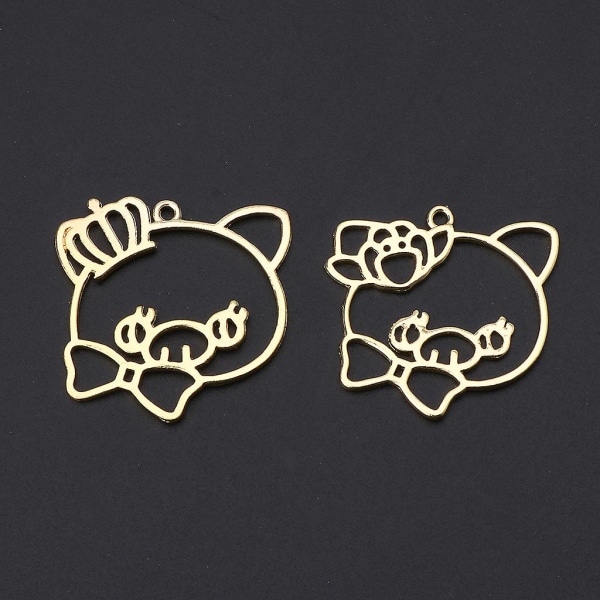 2 Pcs Hollow Cartoon Pig Shaped Pendant Alloy Charms Diy Jewelry Making Kit