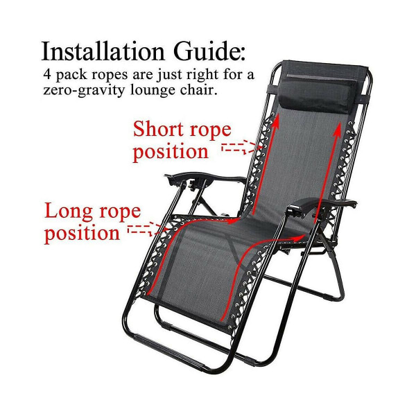 8 stk Elastic Camping Multistrand Dichotomanthes Rope Solstole Fastgørelse til hvilestole Stol Reparation([HK])