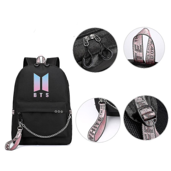 Bts-reppu Söpö USB-latauksella Koulureppu-colorcolor-1[HK]