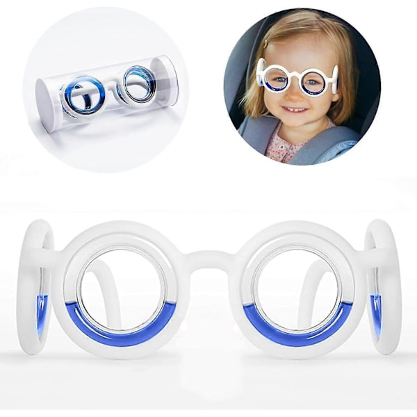 Lindrar Åksjuka Anti-Illamående Smartglasögon, Portabla Anti-Yrsel Vätskeglasögon, Illamåendelindrande Glasögon för Barn Vuxna[HK] 1Pack White