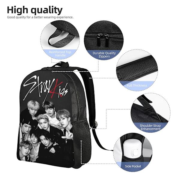 Stray Kids (4)-2 Skolesekk for tenåringsjenter Ungdomsskoleveske Laptopvesker[HK]