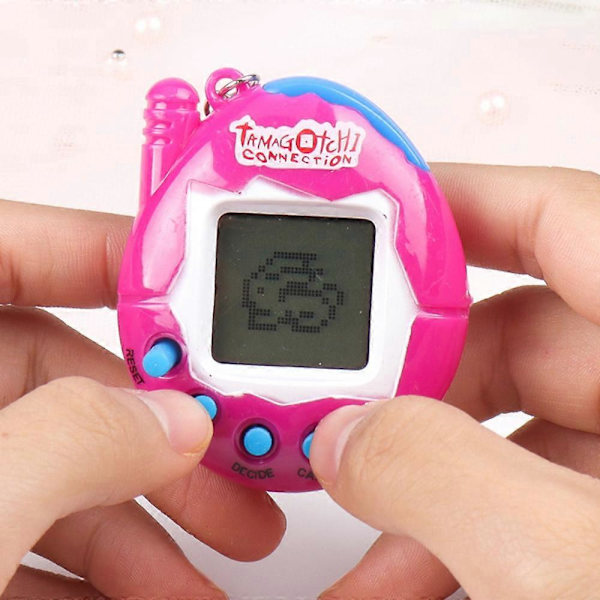 Tamagotchi Elektronisk Cyber Kæledyr Retro Legetøj Virtuelt Spil 90'er Nostalgisk Nøglering Gave  Pink