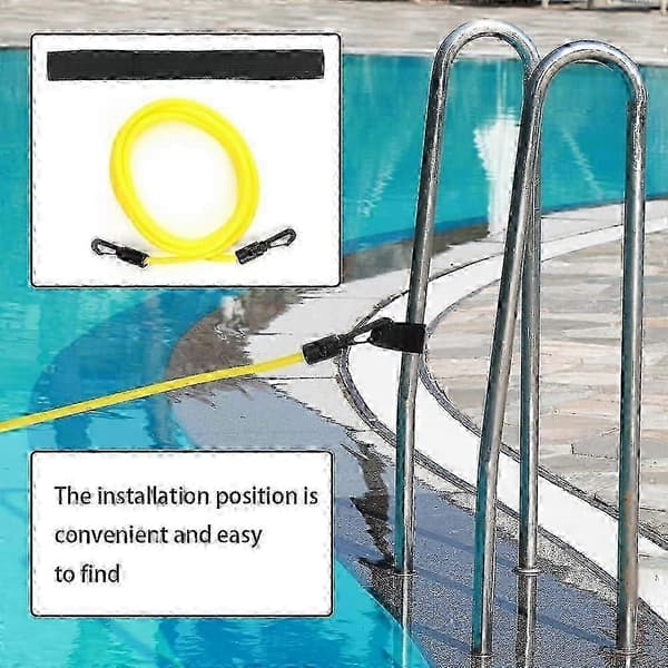 Träningssimbälte för pooler - elastiskt 3m/4m motståndsband - Bra[HK] Yellow 3m