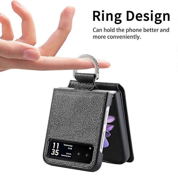 Litchi Tekstur Læder Telefon Cover Til Motorola Razr 40 S202412274918[HK] Black