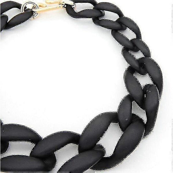 Vintage Resin Lackingone Akryl Krave Chunky Choker Statement Bib Kæde Halskæde Vedhæng black