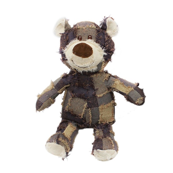 Uopslideligt robust bjørne-plyslegetøj med sundt slidstærkt legetøj til mange formål til hundehvalp[HK] Dark Purple Small Size